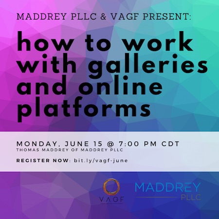 VAGFwebinar June 15: How to work with galleries and online platforms