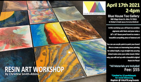 Workshops at the Blue Too Gallery – painting lilies & resin art