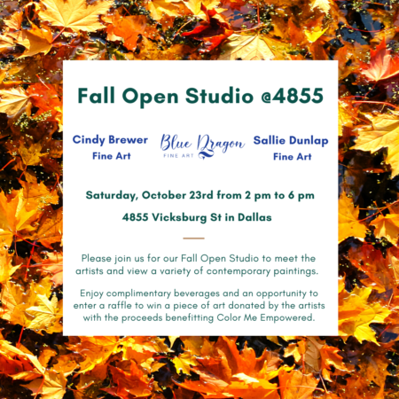 Fall Open Studio @4855 on Oct 23rd in Dallas