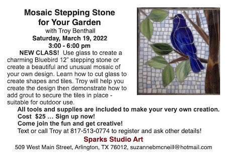 Mosaic Stepping Stones class at Sparks Studio Art