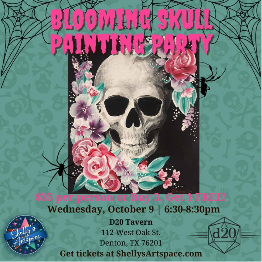 Blooming Skull Painting Party